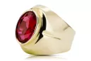 Ring Rubinrot 14 Karat Gelbgold Vintage Schmuck vrc296y